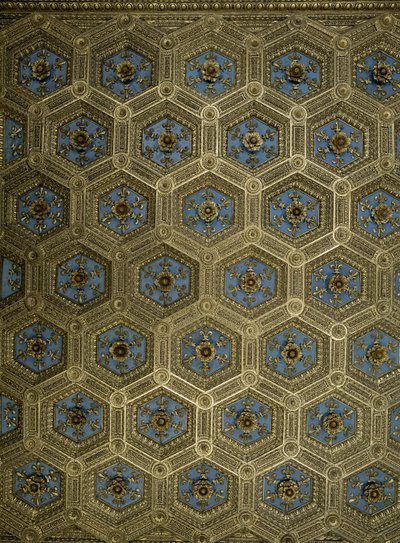 Ceiling decoration of the Sala dei Gigli by Benedetto da Maiano